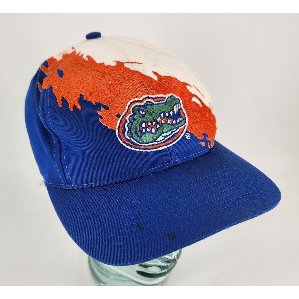 Vtg 90s Florida Gators Splash Snapback Hat OSFA Blue Orange Graphic NCAA Logo 7